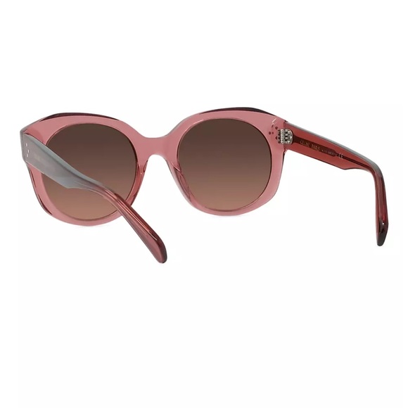 CELINE PINK BORDEAUX GRADIENT OVERSIZED ACETATE UNISEX SUNGLASSES CL40186I - Picture 8 of 8